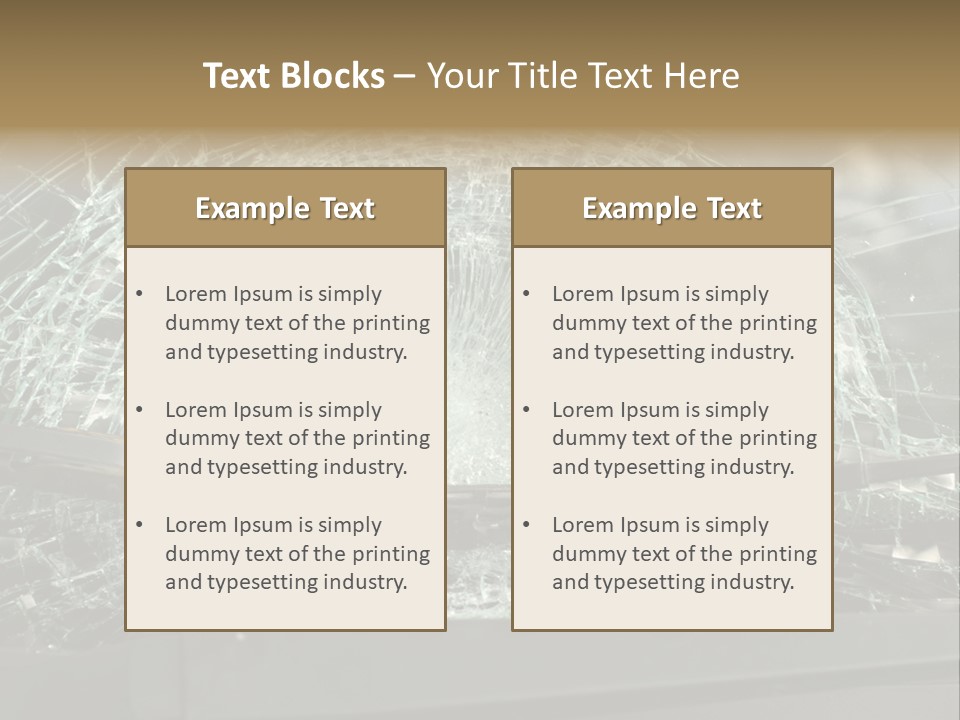 A Broken Windshield Is Shown In This Powerpoint Presentation PowerPoint Template