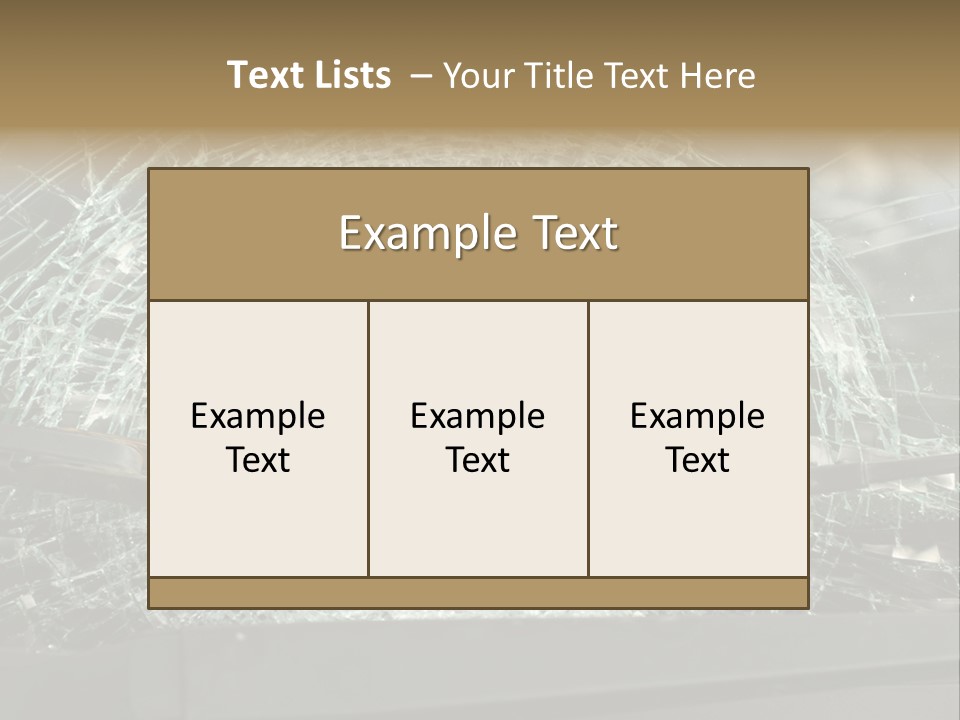 A Broken Windshield Is Shown In This Powerpoint Presentation PowerPoint Template