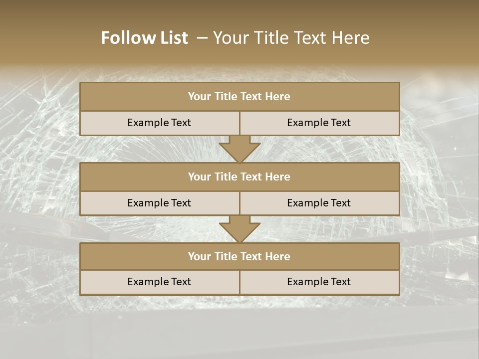A Broken Windshield Is Shown In This Powerpoint Presentation PowerPoint Template