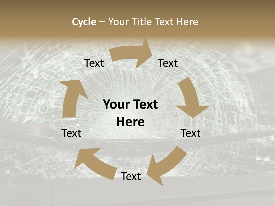 A Broken Windshield Is Shown In This Powerpoint Presentation PowerPoint Template