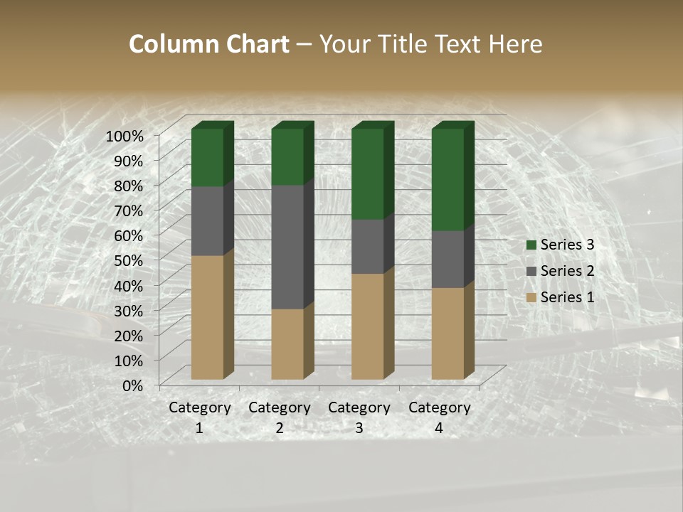 A Broken Windshield Is Shown In This Powerpoint Presentation PowerPoint Template