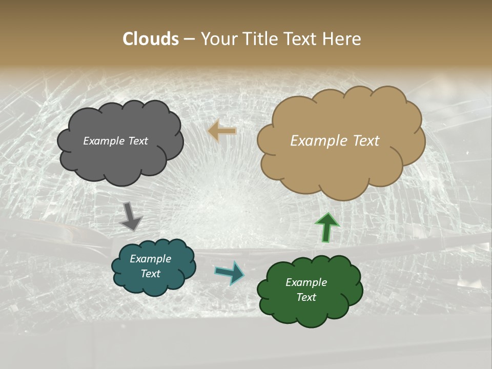 A Broken Windshield Is Shown In This Powerpoint Presentation PowerPoint Template