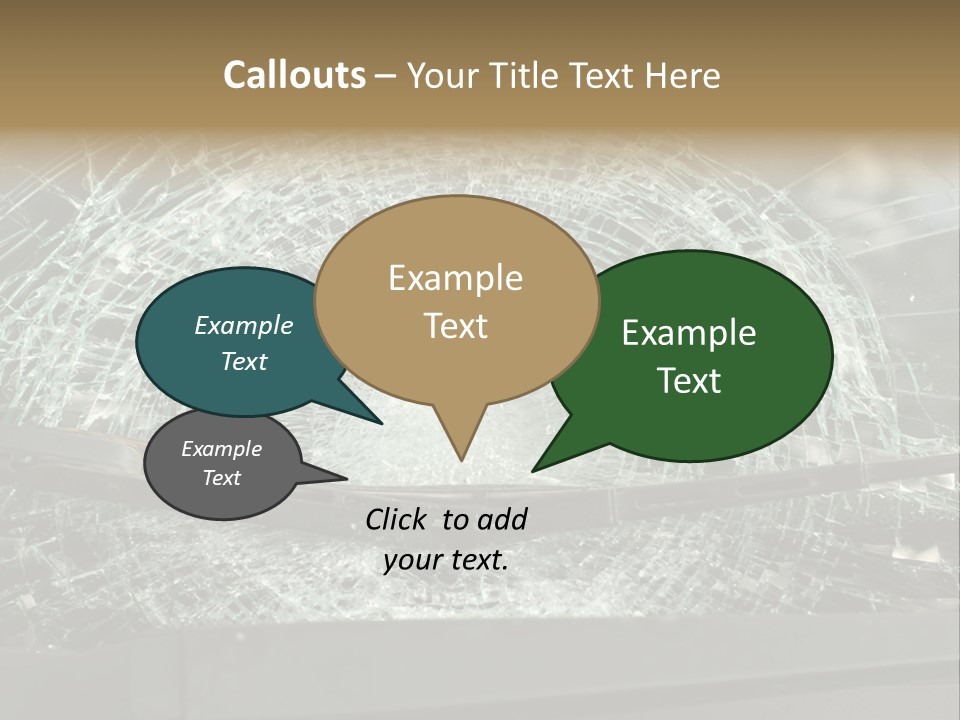 A Broken Windshield Is Shown In This Powerpoint Presentation PowerPoint Template