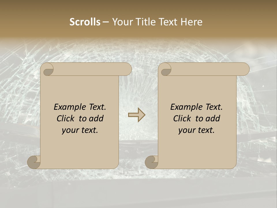 A Broken Windshield Is Shown In This Powerpoint Presentation PowerPoint Template