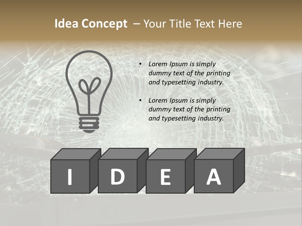 A Broken Windshield Is Shown In This Powerpoint Presentation PowerPoint Template