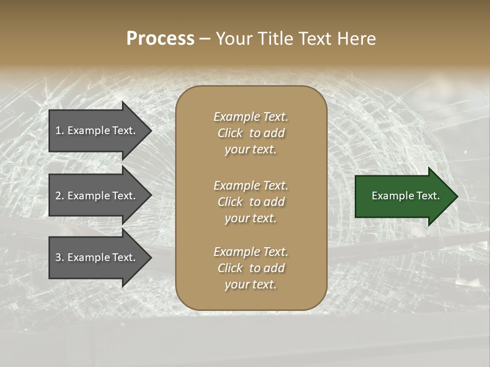 A Broken Windshield Is Shown In This Powerpoint Presentation PowerPoint Template
