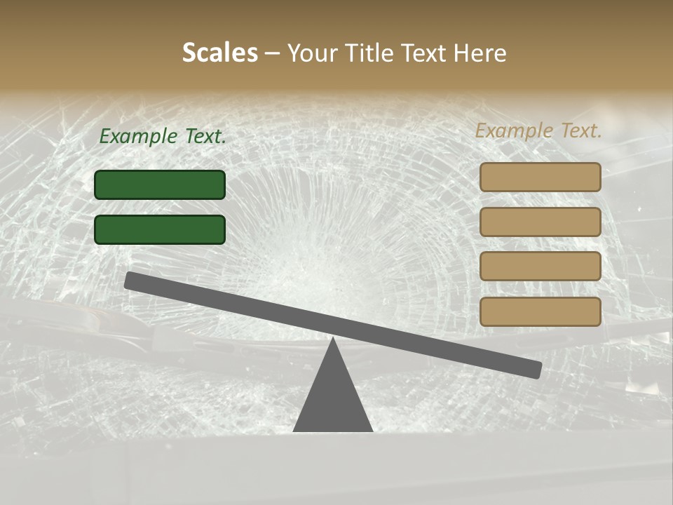 A Broken Windshield Is Shown In This Powerpoint Presentation PowerPoint Template