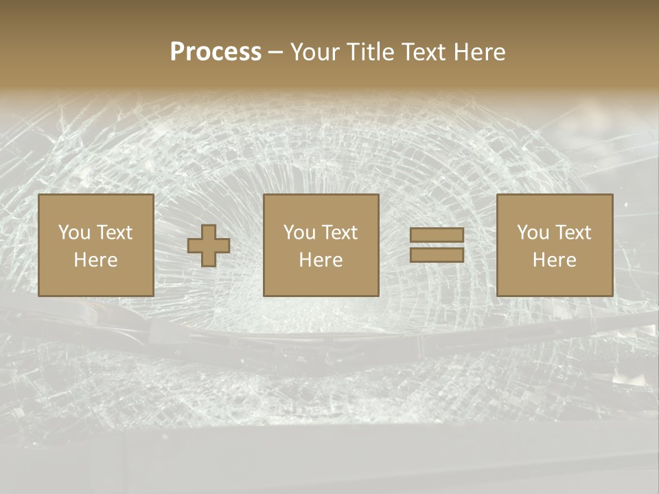 A Broken Windshield Is Shown In This Powerpoint Presentation PowerPoint Template