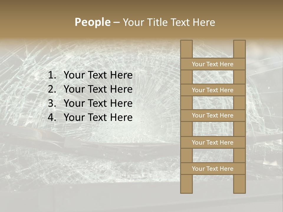A Broken Windshield Is Shown In This Powerpoint Presentation PowerPoint Template