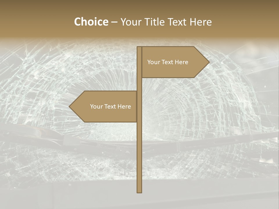 A Broken Windshield Is Shown In This Powerpoint Presentation PowerPoint Template