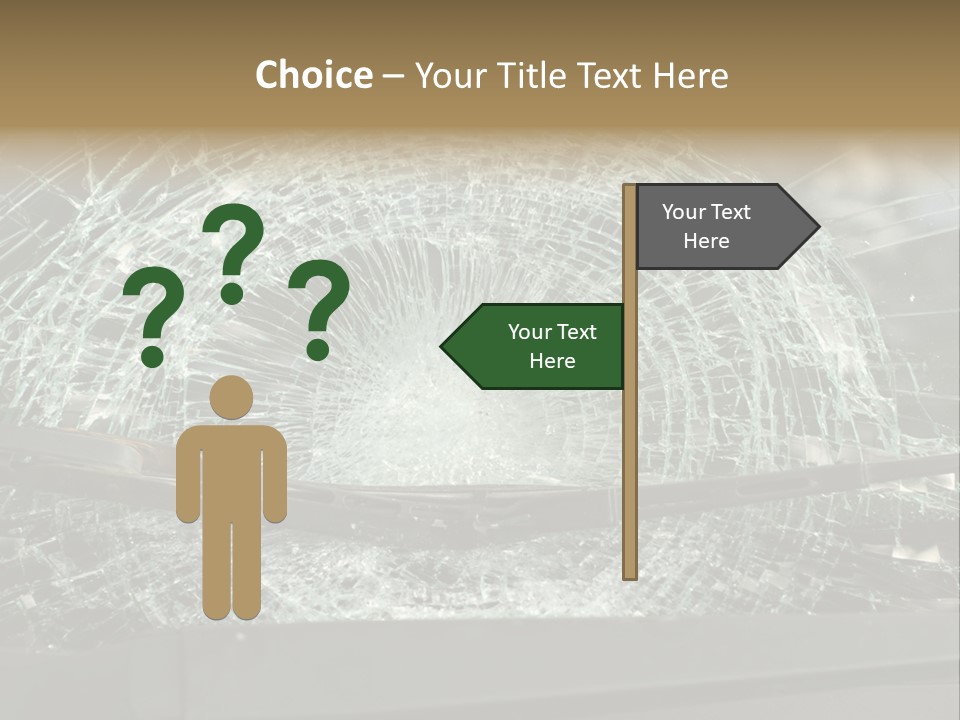 A Broken Windshield Is Shown In This Powerpoint Presentation PowerPoint Template