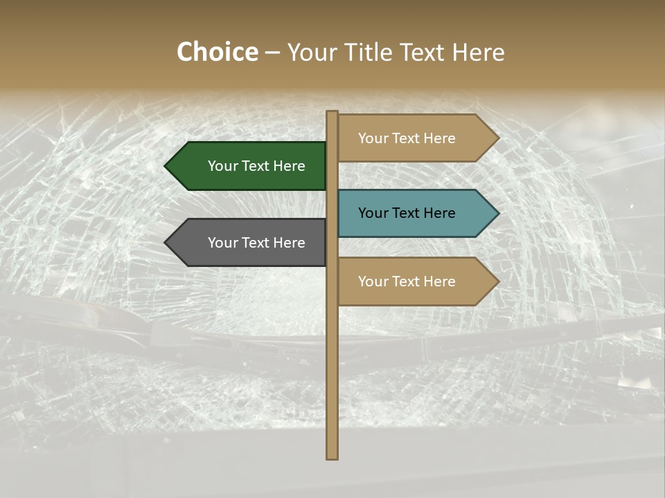 A Broken Windshield Is Shown In This Powerpoint Presentation PowerPoint Template