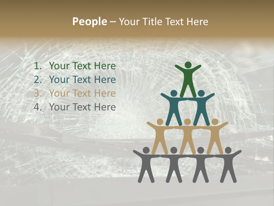 A Broken Windshield Is Shown In This Powerpoint Presentation PowerPoint Template