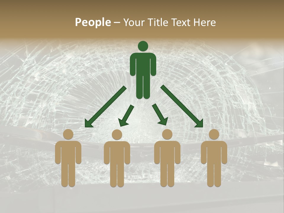 A Broken Windshield Is Shown In This Powerpoint Presentation PowerPoint Template