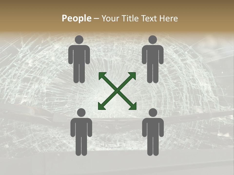 A Broken Windshield Is Shown In This Powerpoint Presentation PowerPoint Template