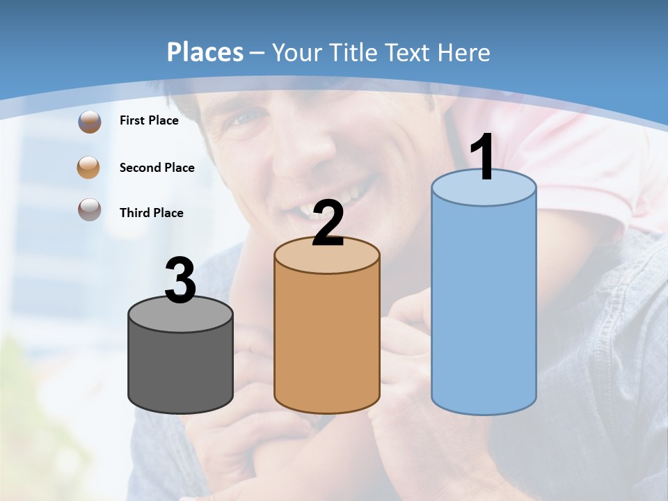 Father Highrise Child PowerPoint Template