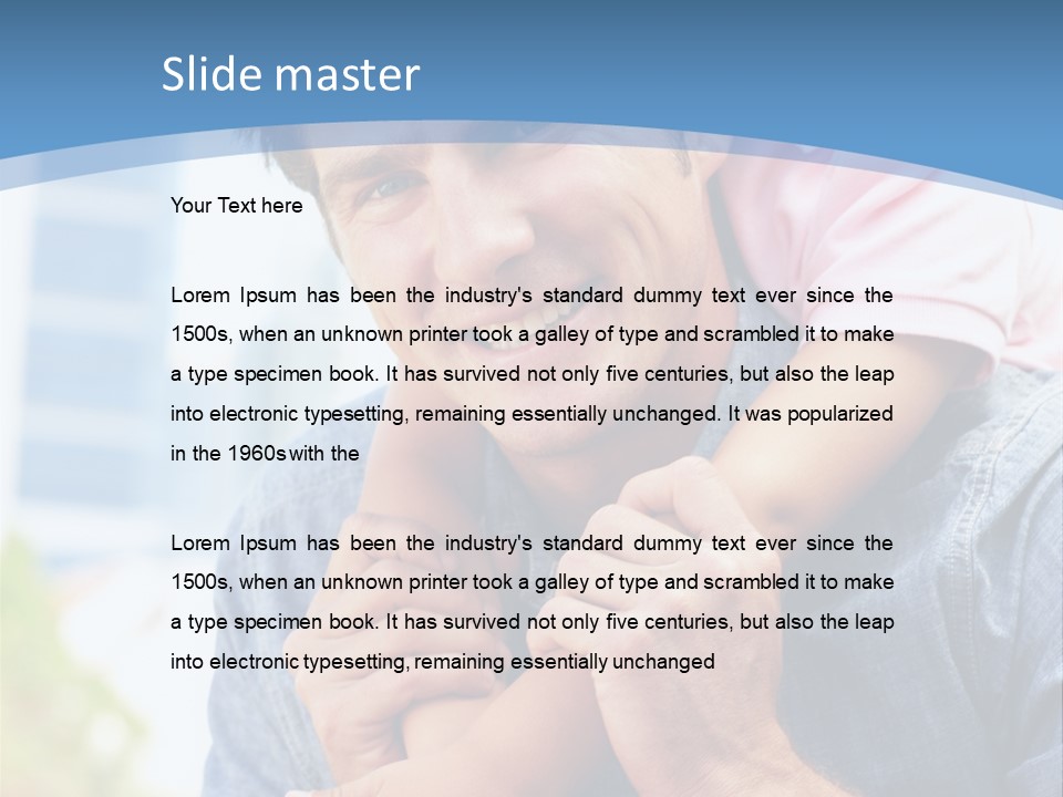 Father Highrise Child PowerPoint Template