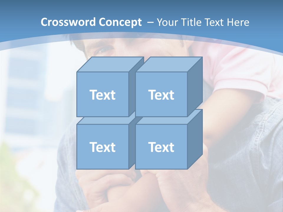 Father Highrise Child PowerPoint Template