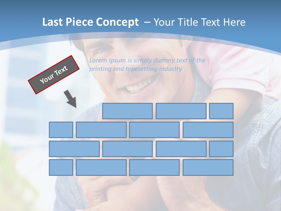 Father Highrise Child PowerPoint Template