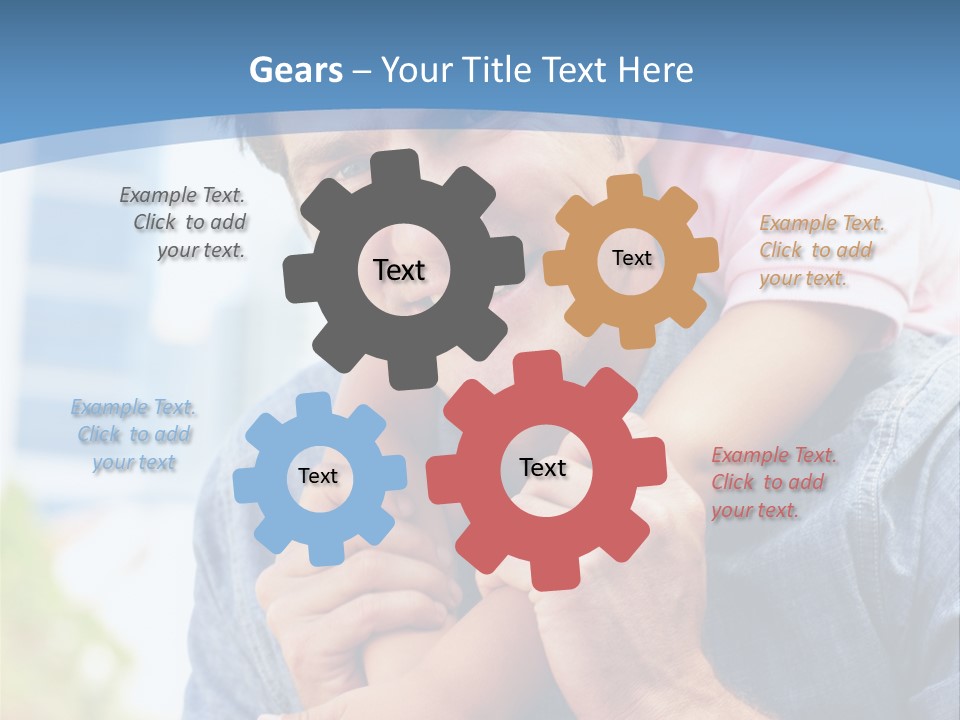 Father Highrise Child PowerPoint Template