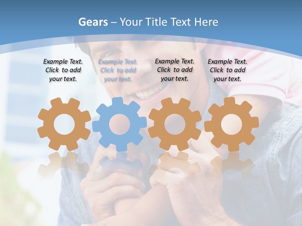 Father Highrise Child PowerPoint Template