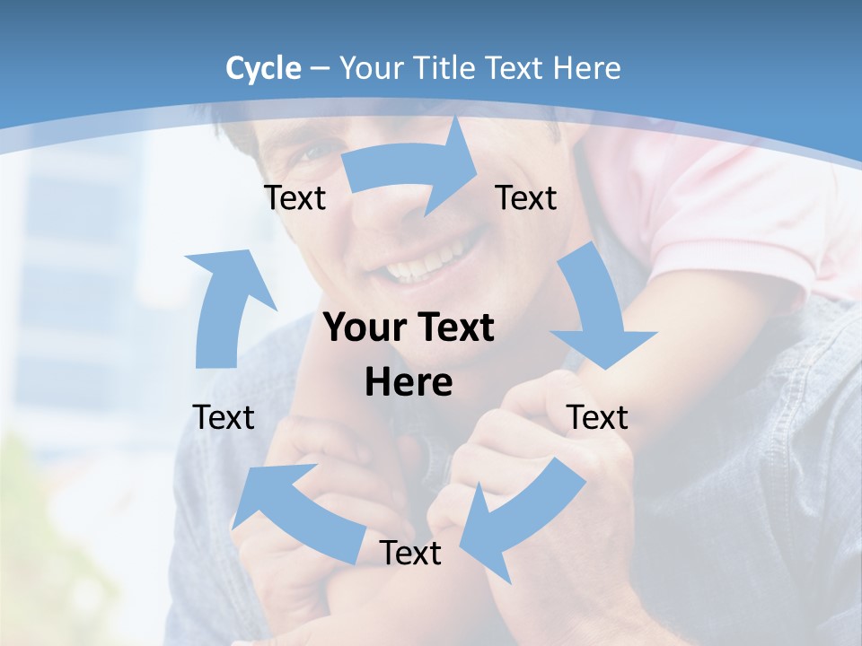 Father Highrise Child PowerPoint Template