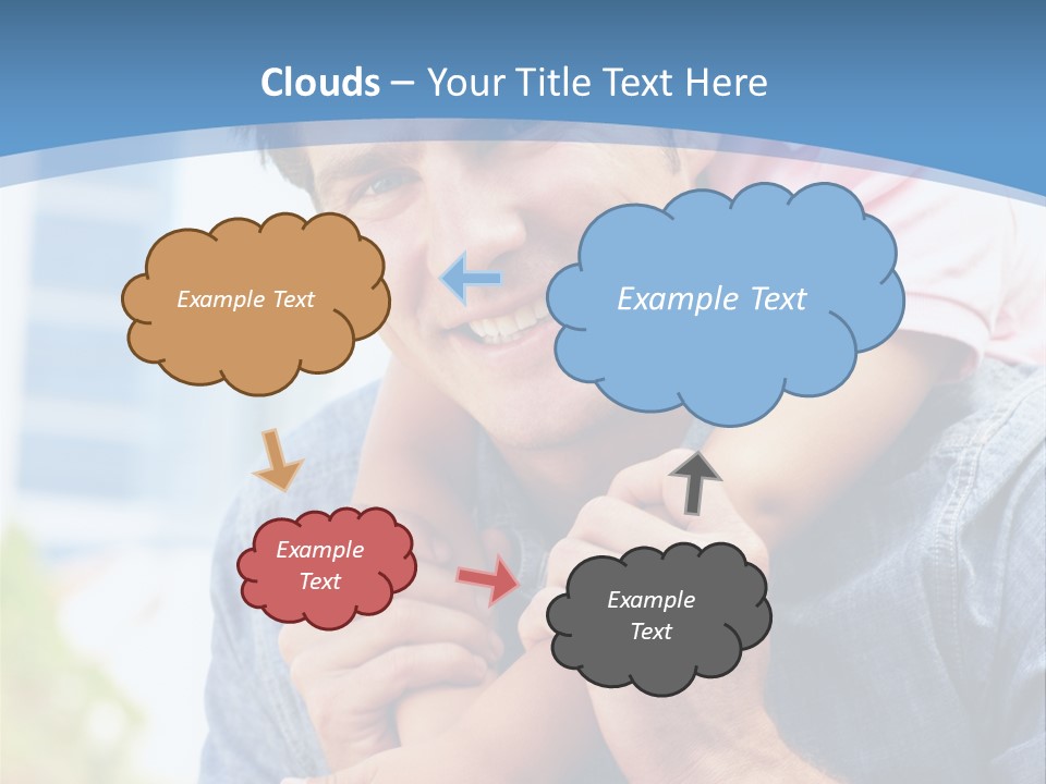 Father Highrise Child PowerPoint Template