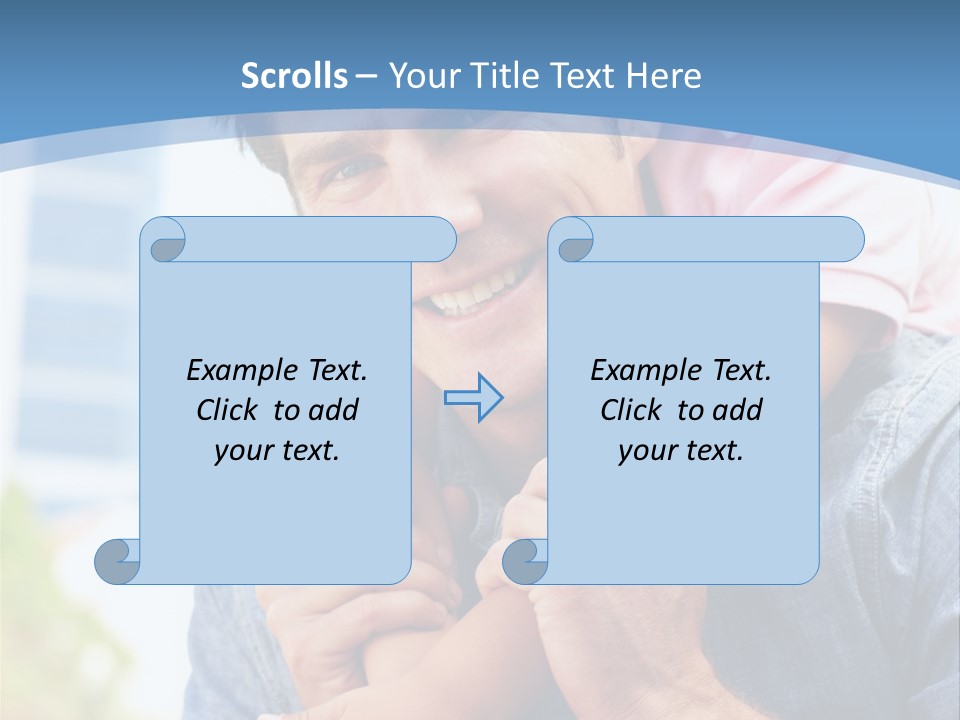Father Highrise Child PowerPoint Template