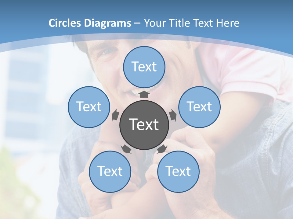 Father Highrise Child PowerPoint Template