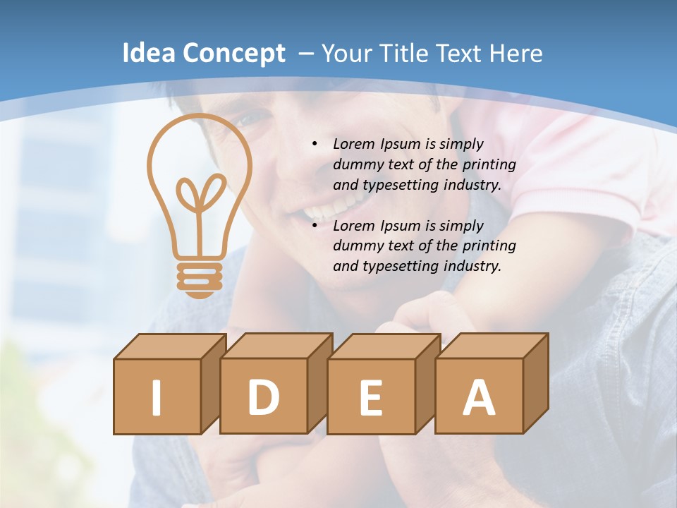 Father Highrise Child PowerPoint Template