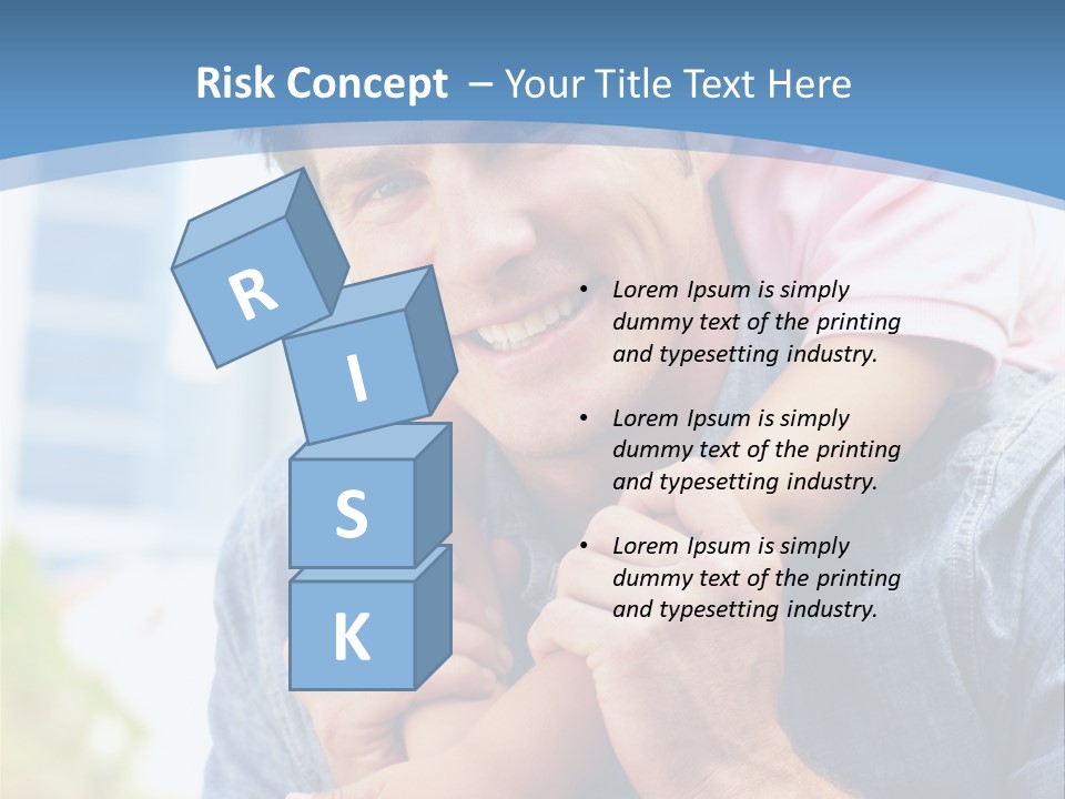 Father Highrise Child PowerPoint Template