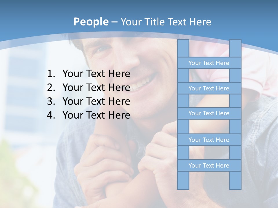Father Highrise Child PowerPoint Template