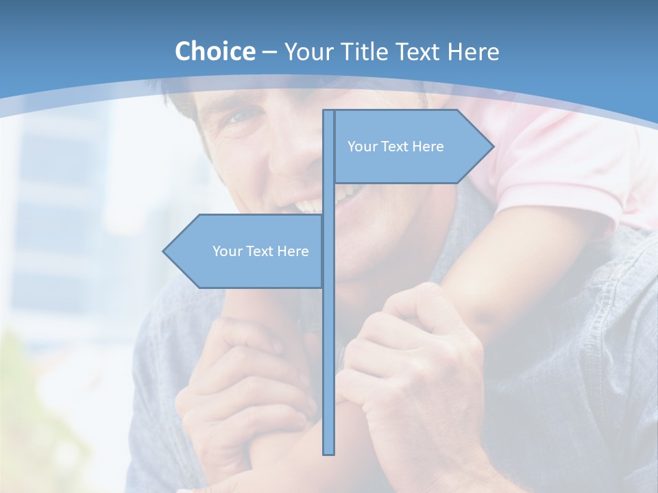 Father Highrise Child PowerPoint Template