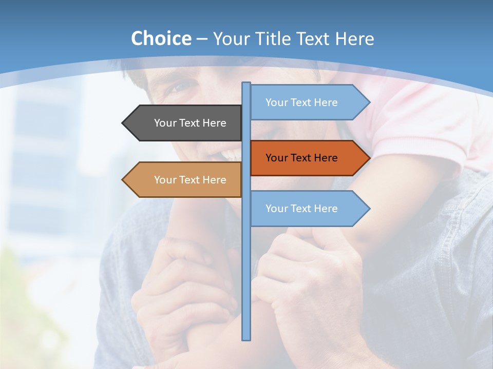 Father Highrise Child PowerPoint Template