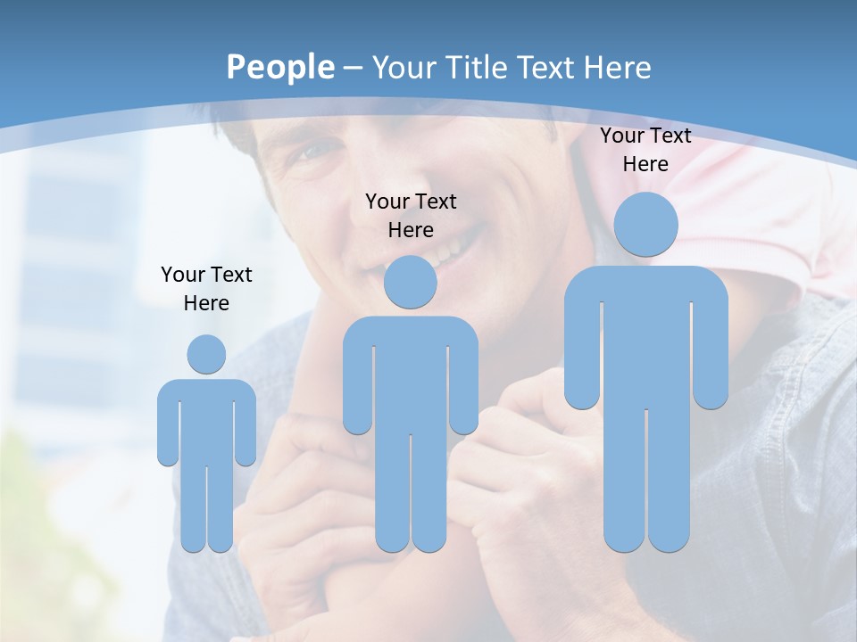 Father Highrise Child PowerPoint Template