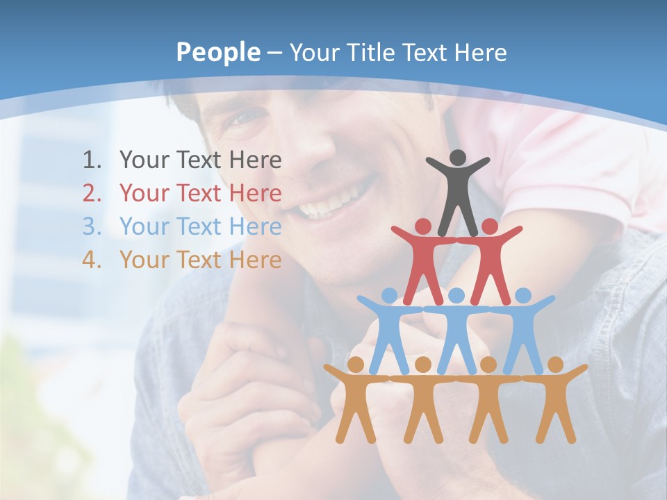 Father Highrise Child PowerPoint Template