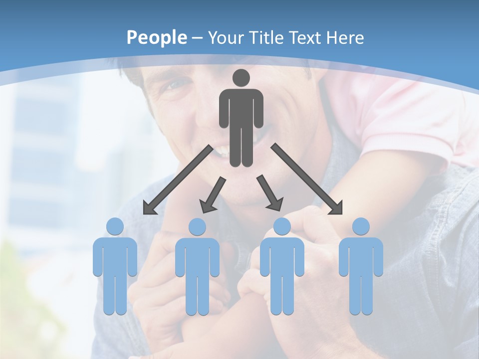Father Highrise Child PowerPoint Template