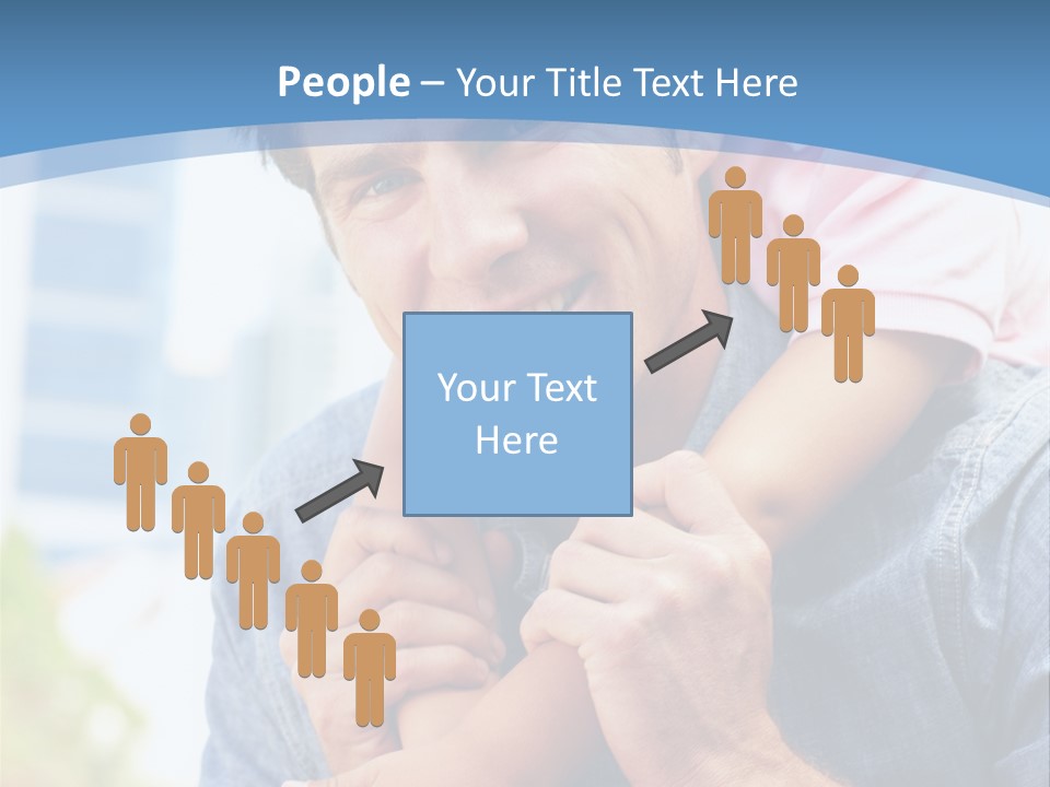 Father Highrise Child PowerPoint Template