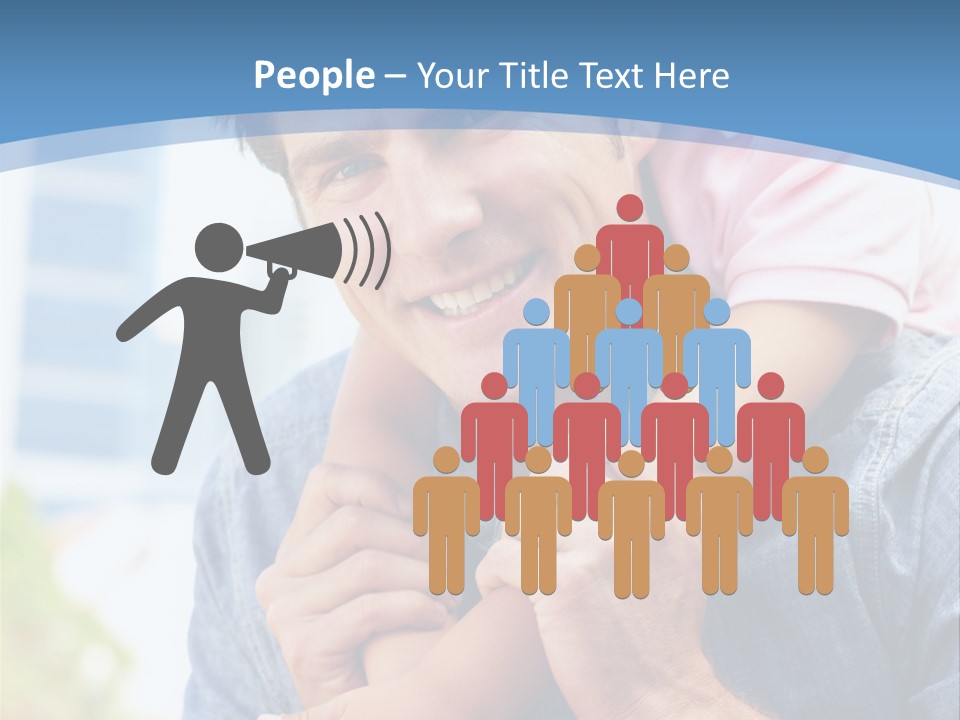 Father Highrise Child PowerPoint Template