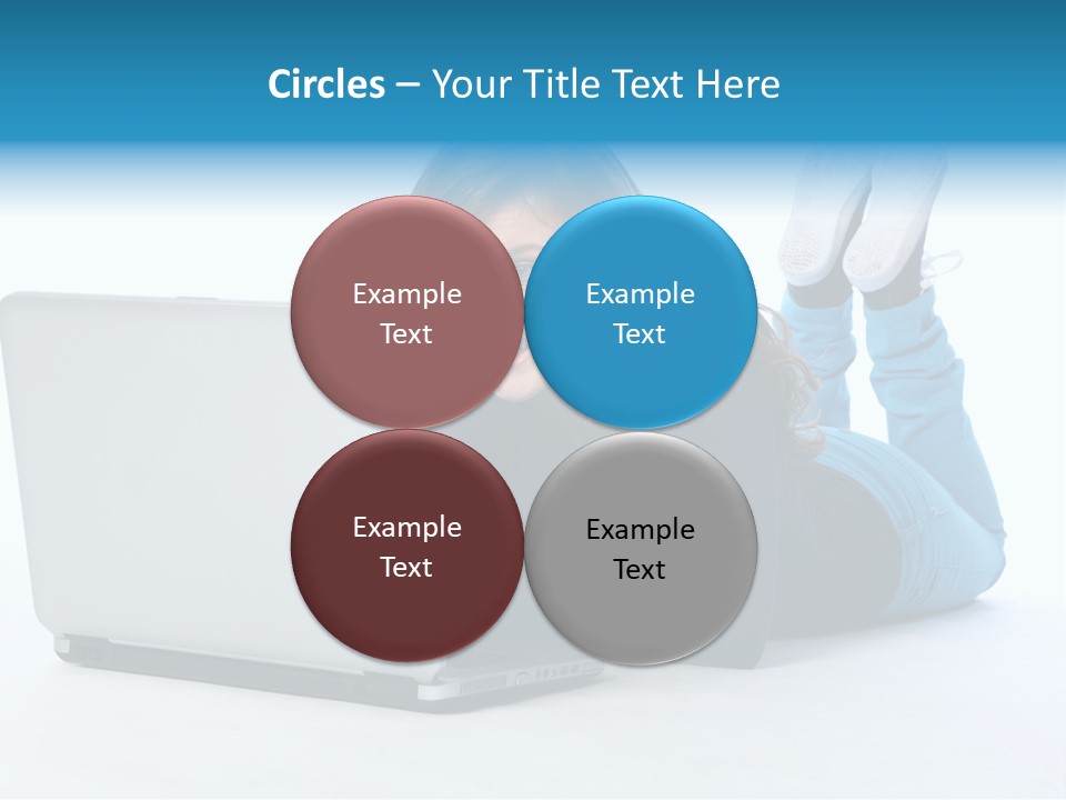 Indoor Blue Eyes Female PowerPoint Template