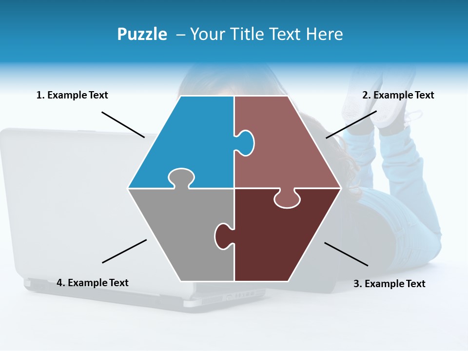 Indoor Blue Eyes Female PowerPoint Template