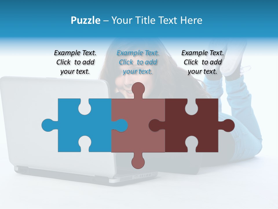 Indoor Blue Eyes Female PowerPoint Template