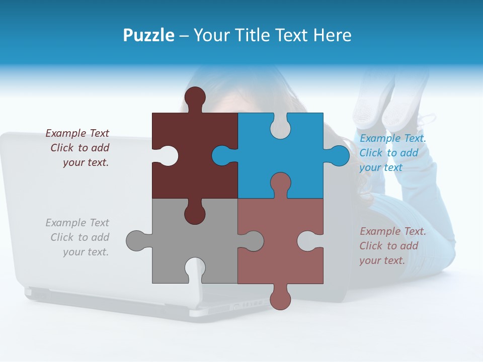 Indoor Blue Eyes Female PowerPoint Template