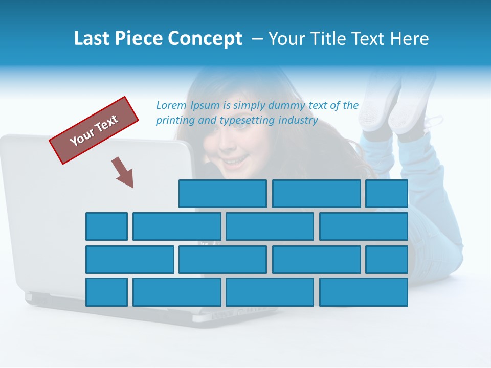 Indoor Blue Eyes Female PowerPoint Template