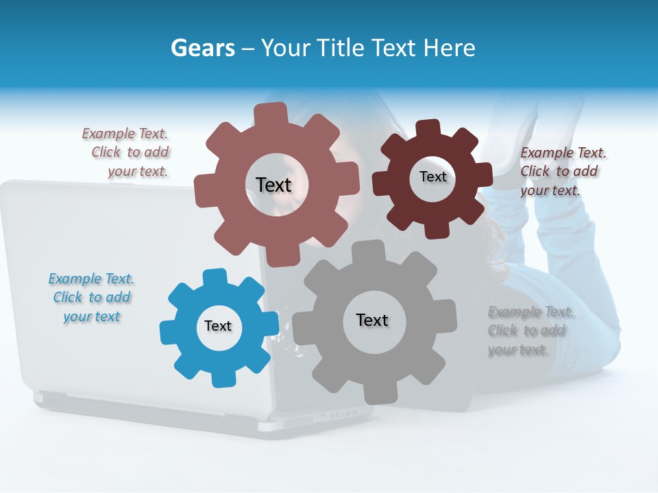 Indoor Blue Eyes Female PowerPoint Template