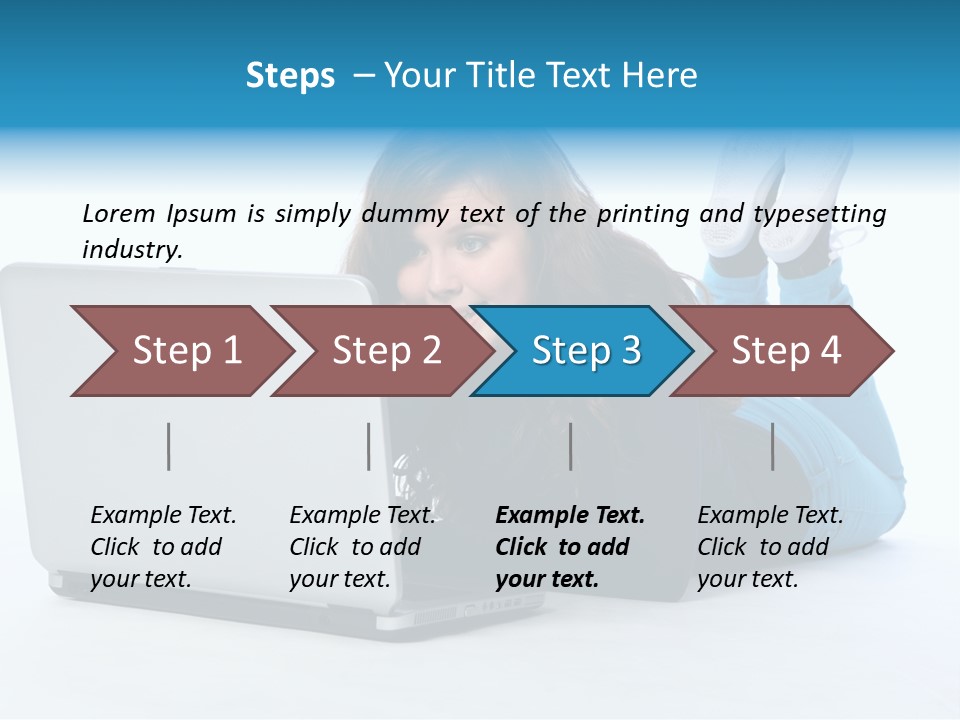 Indoor Blue Eyes Female PowerPoint Template