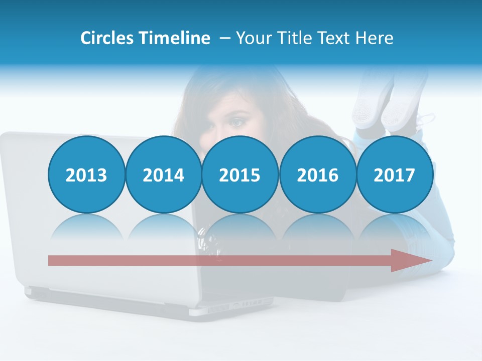 Indoor Blue Eyes Female PowerPoint Template