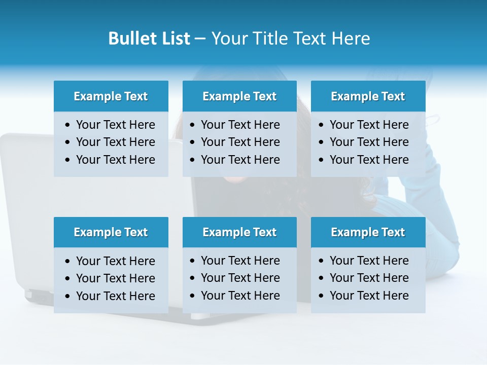 Indoor Blue Eyes Female PowerPoint Template