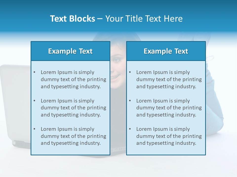 Indoor Blue Eyes Female PowerPoint Template