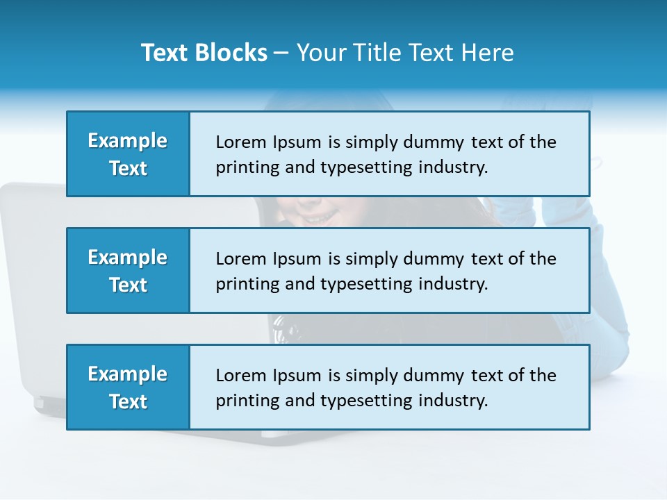 Indoor Blue Eyes Female PowerPoint Template